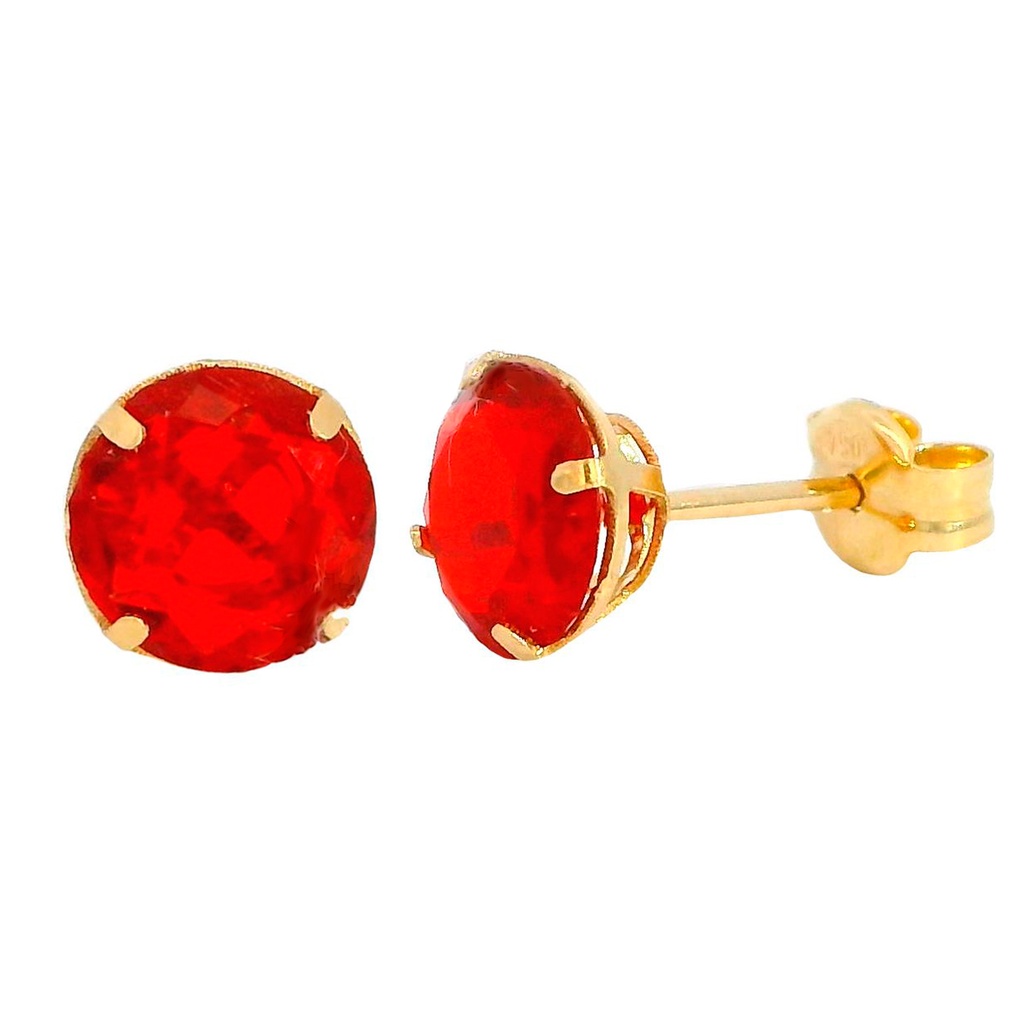 PENDIENTES GARRA 6MM COLOR  RUBI PRESION