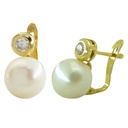10MM BUTON FRESHWATER PEARL LEVERBACK EARRINGS.