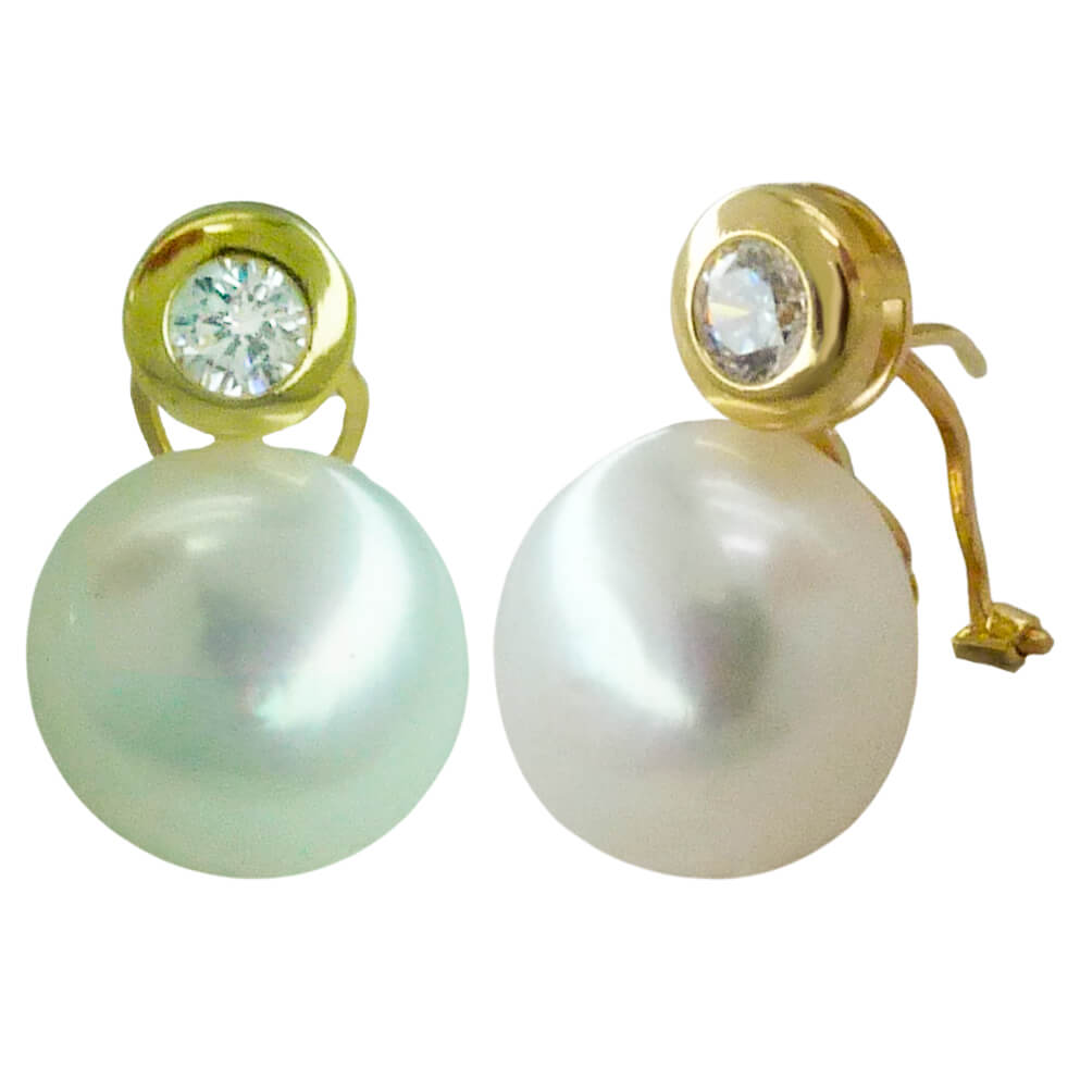 PENDIENTES CHATON 4MM Y PERLA 10/11MM.OMEGA