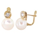 PENDIENTES CHATON 6MM PERLA BOTÓN 10MM .CATALAN Perla Cultivada