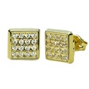 7MM SQUARE STUD EARRINGS WITH CZ.