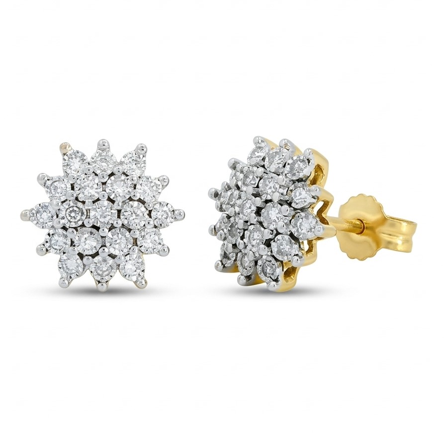 PENDIENTES CUAJO  DE 38 BRILANTES 0.125 CT TW H-SI.9x9MM.