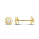 4'5MM CZ BAZEL STUD EARRINGS.SCREW BACK
