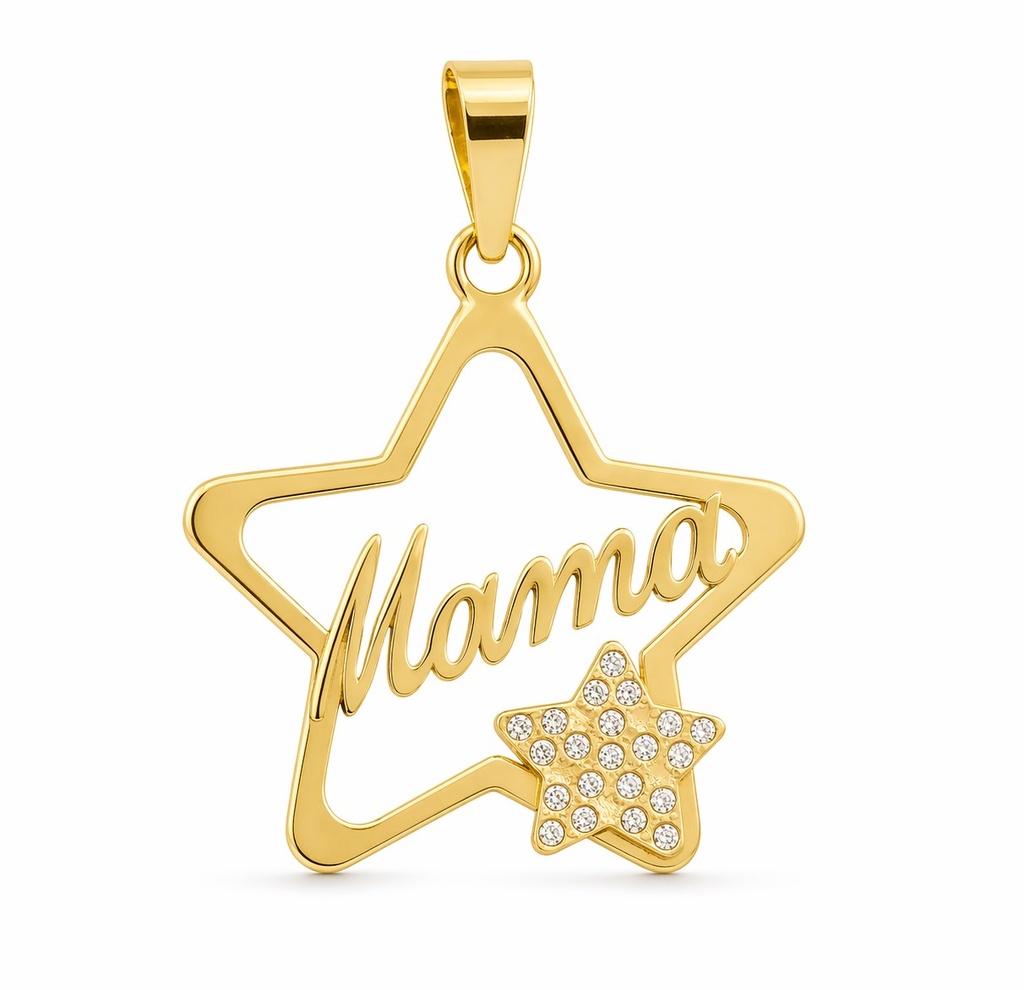 24MM STAR "MUM"PENDANT WITH CZ