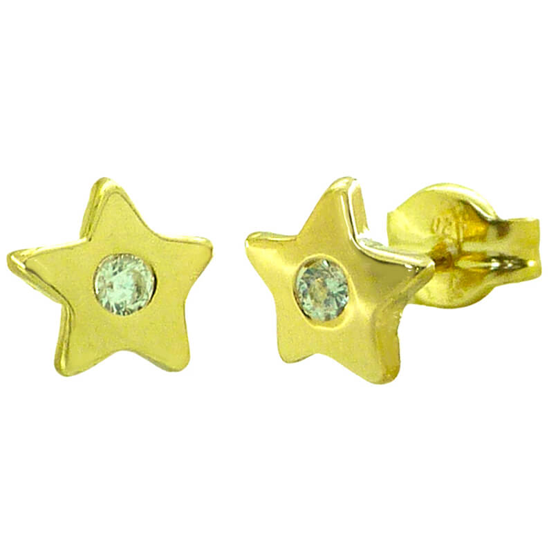 7MM STAR STUD EARRINGS.PUSHBACK.