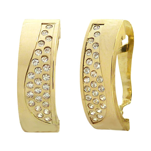 15x9MM LEVERBACK EARRINGS WITH CZ.