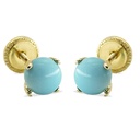 PENDIENTES PATILLA BOLA COLOR TURQUESA DE 5MM.ROSCA.