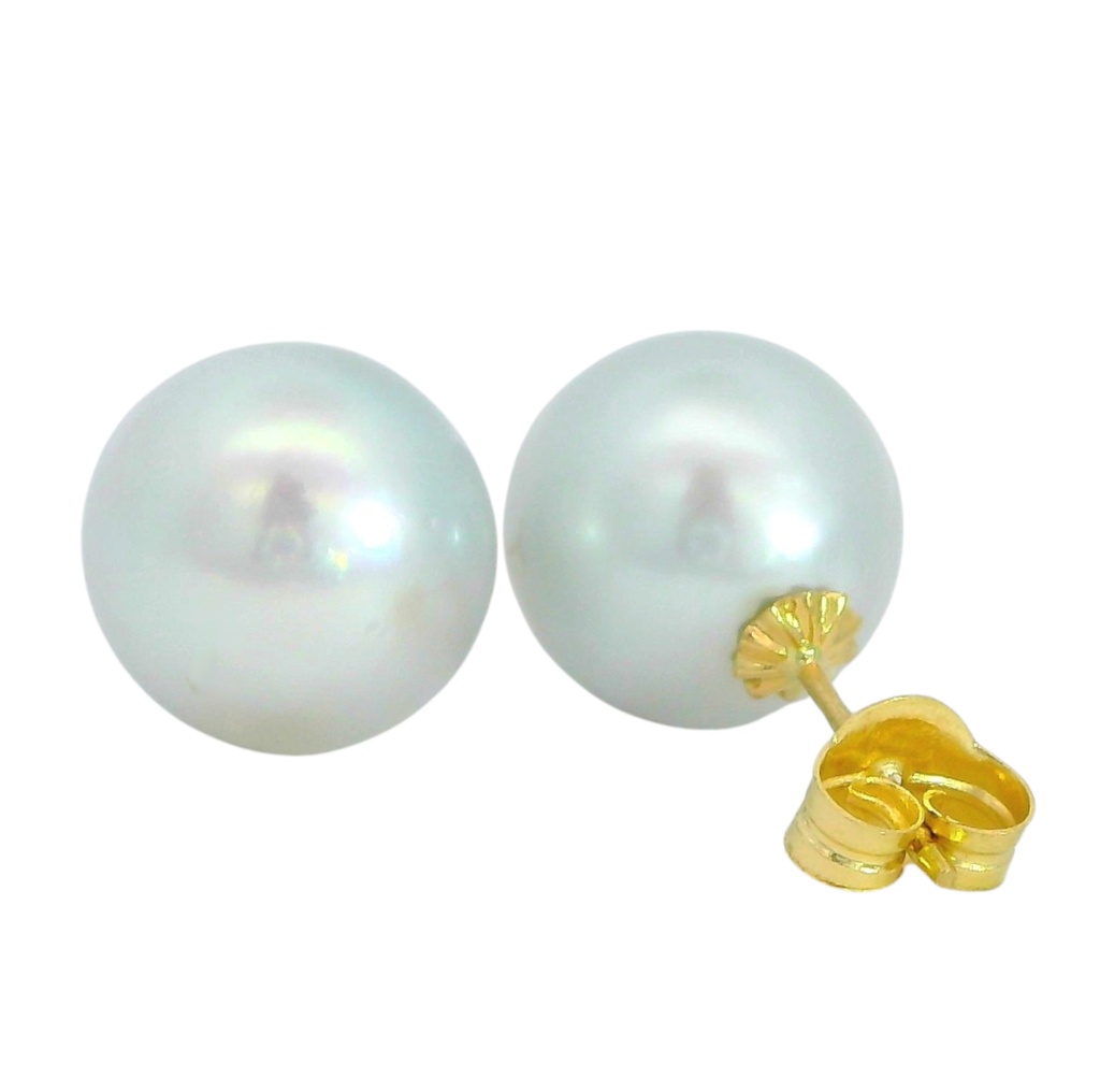 11/12MM AUSTRALIAN PEARL STUD EARRINGS.