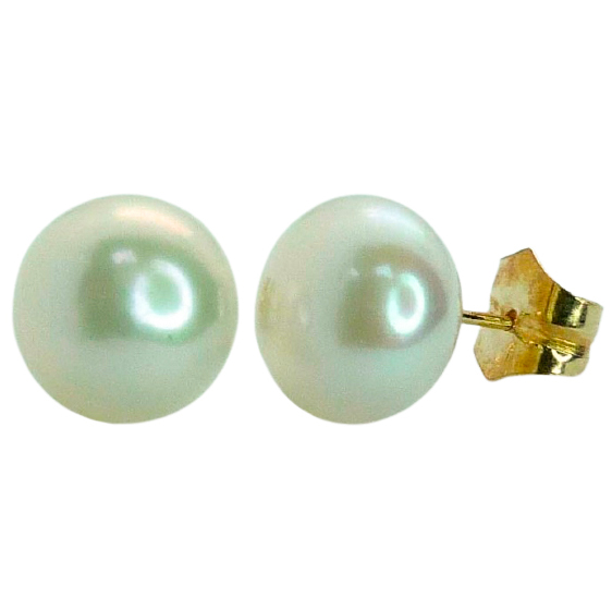 PENDIENTES PERLA BOTON 11/12 MM.PRESION. Perla Cultivada