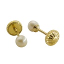 PENDIENTES PERLA ESFERICA 4/5MM.TORNILLO. Perla Cultivada