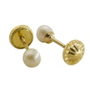 PENDIENTES PERLA ESFERICA 5/6MM.TORNILLO. Perla Cultivada