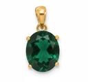 10x8MM EMERALD COLOR QUARTZ PENDANT.