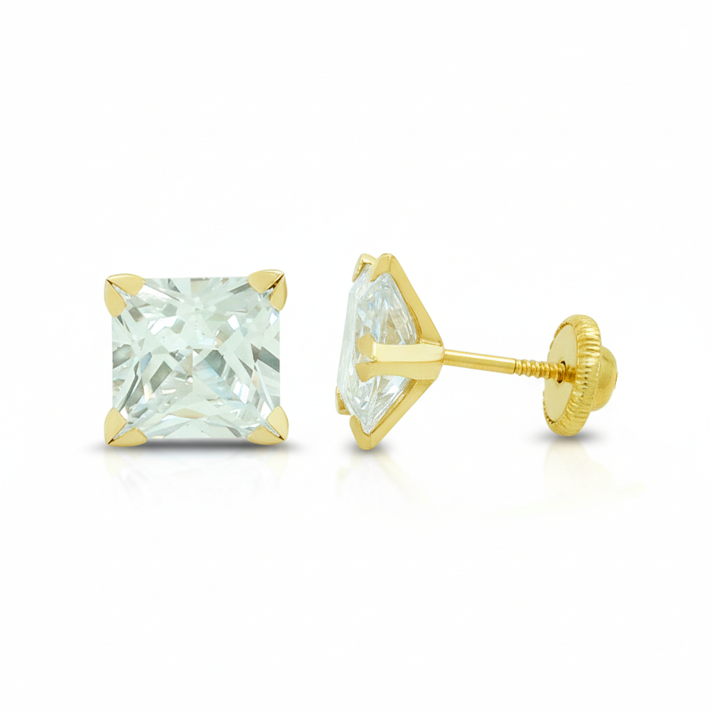 PENDIENTES BECKHAM CARRÉ DE 4X4MM.
