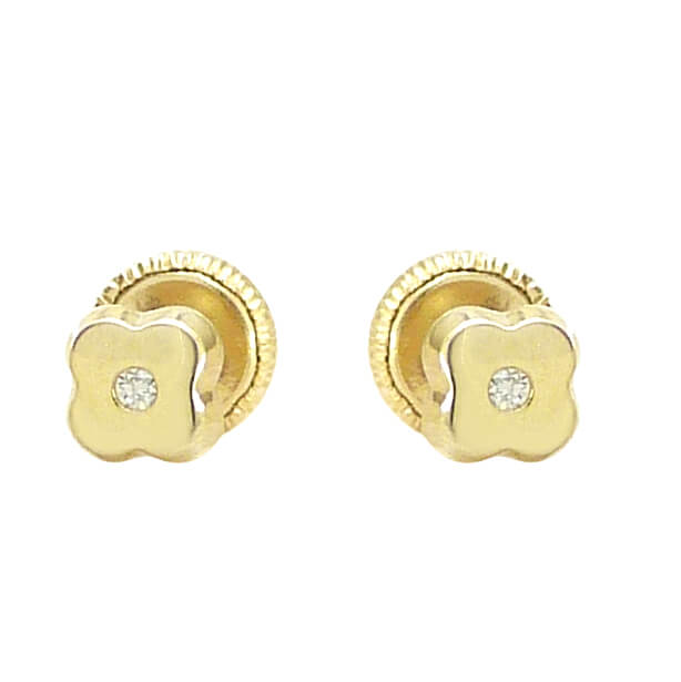 PENDIENTES CUATREBOL 4MM BRILLANTES DE 1,10MM.