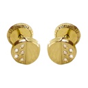 6MM ROUND STUD EARRINGS WITH CZ.SCREW BACK.
