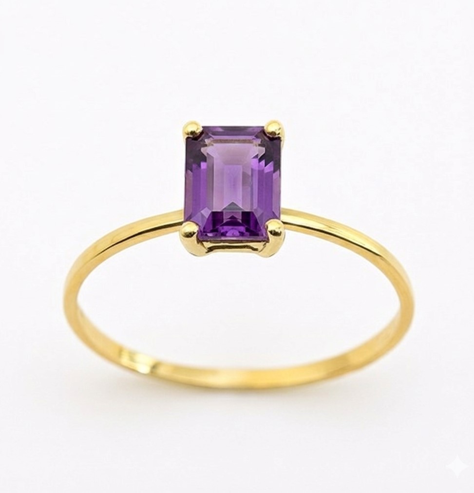 SORTIJA AMATISTA SEMIPRECIOSA DE 7x5MM