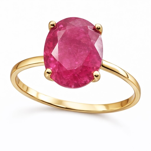 [5046/SR] SORTIJA PIEDRA OVAL DE 10x8MM COLOR RUBI.