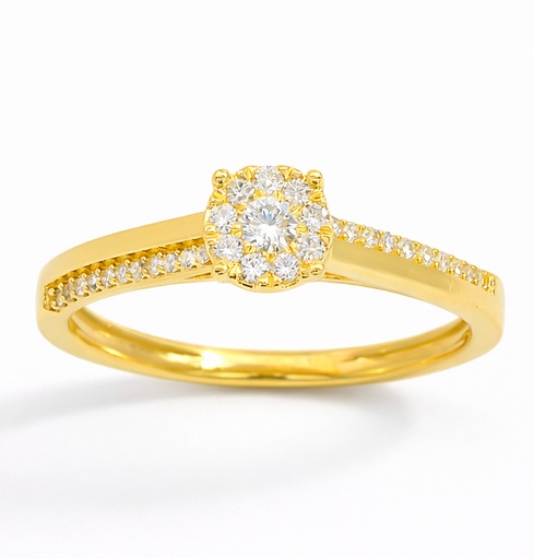[B4097/0.15] PRINCESS CUT DIAMOND RING.QUALITY SI.COLOR H.0.15 CT TW