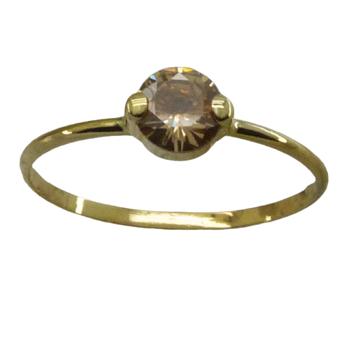 [5045/SCH] 5MM CHAMPAGNE COLOR ROUND CZ RING.