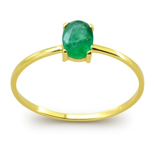 [5440/SE] SORTIJA ESMERALDA OVAL DE 6x4MM 0.53 CT