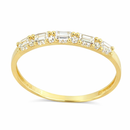 [5646] SORTIJA CIRCONITAS BAGUETTE Y REDONDAS.3MM DE ANCHO.
