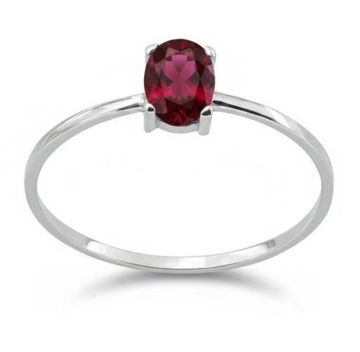 [5440/SRB] SORTIJA RUBI OVAL 6x4MM 0.53 CT.ORO BLANCO