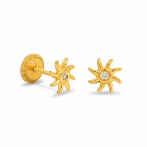 [5923] PENDIENTES SOL CON CIRCONITA.5MM .TORNILLO