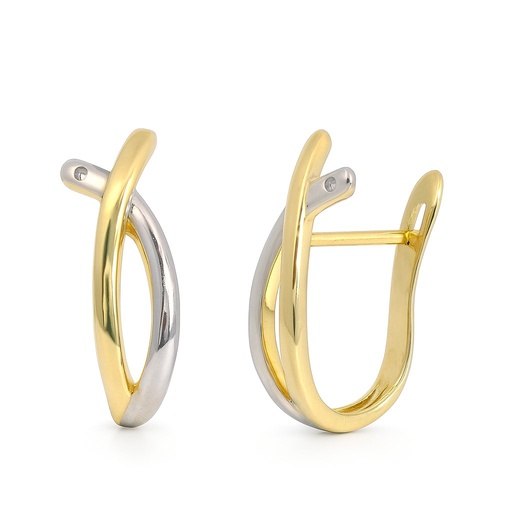 [5976] TWO TONE GOLD EARRINGS.