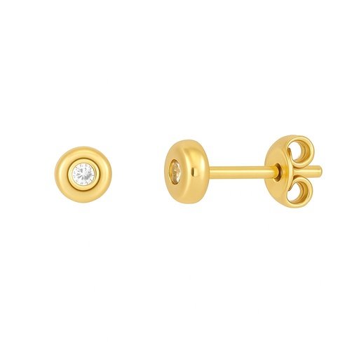 [00089] 2'5MM CZ STUD EARRINGS.SCREW BACK.