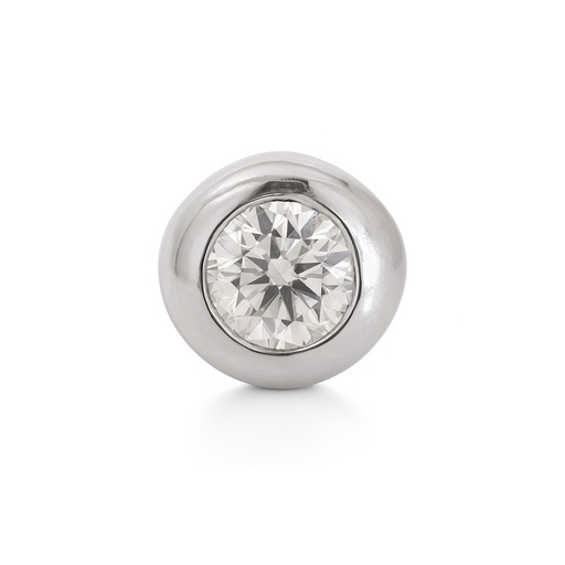 [B4121/C/0.22B] 5MM DIAMOND BEZEL WHITE GOLD PENDANT.QUALITY SI.COLOR  .0.22 CT