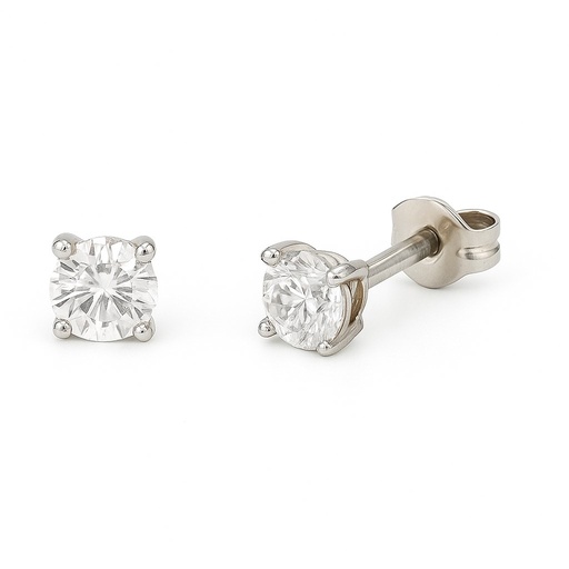 [B4122/0.40B] 5MM DIAMOND STUD EARRINGS.QUALITY SI.COLOR H.WHITE GOLD