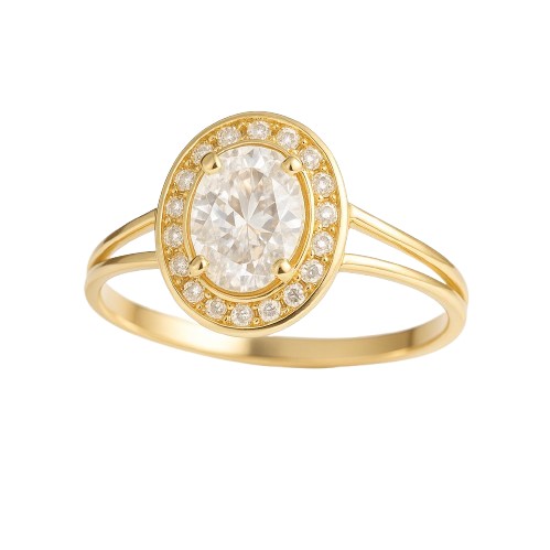[5933/S] 10MM OVAL RING WITH 7x5MM CZ.