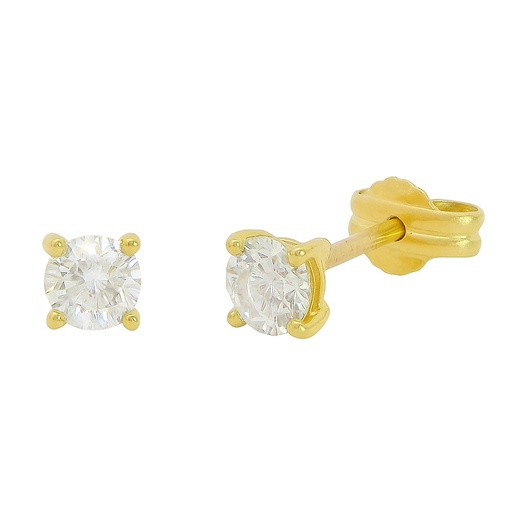 [B4122/0.26] 4MM DIAMOND STUD EARRINGS.QUALITY SI.COLOR H.0.26 CT TW