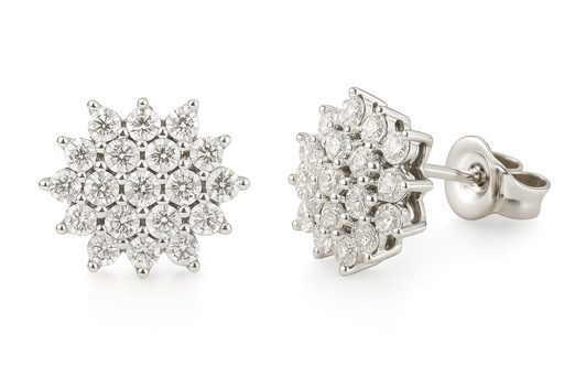 [B4177P/0.13B] PENDIENTES CUAJO  DE 38 BRILANTES 0.125 CT TW H-SI (copia)