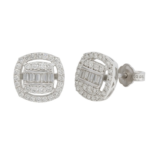 [B4197P/0.31] PENDIENTES BRILLANTES Di 48 RD 0.147 DI 8 RD SI H 0.058 CT DI 8 RD SI H 0.08  8SC 0.025 CT.0.31 CT TW