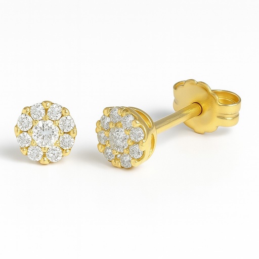 [B4142P/0.15] PENDIENTES BRILLANTES Di 2 RD 0.06 DI 18 RD SI H 0.09 CT.0.15 CT TW
