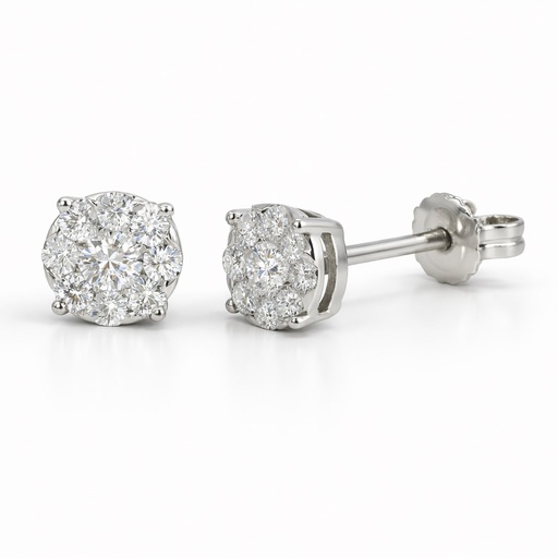 [B4208PB/0.33] DIAMOND STUD EARRINGS.QUALITY SI,COLOR H.0.33 CT TW.