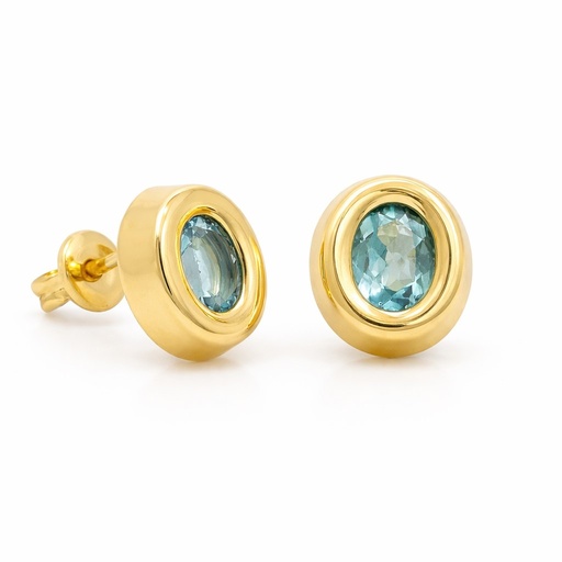 [00127] PENDIENTES CHATON OVAL 7x6MM PIEDRA SEMI PRECIOSA DE 4x3MM.