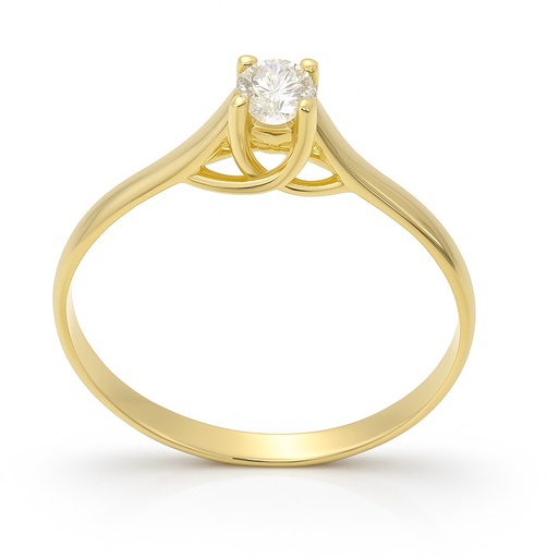 [B4021/17A] SOLITARIO BRILLANTE  3.50MM VS-H 0.17 CT ORO AMARILLO