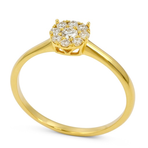 [B4208/0.15] SORTIJA BRILLANTES DI 1 RD SI H 0.06 DI 9 RD SI H 0.09 CT.0.15CT TW.