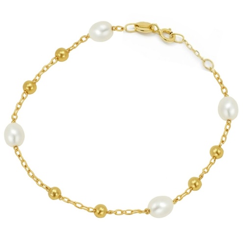 [00185PU] PULSERA BOLAS Y PERLAS .17CM