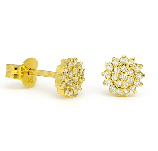 [B4133P/0.18] PENDIENTES CUAJO 6'5MM, BRILLANTES Di 38 RD 0.18 SI-H.0.18 CT TW.