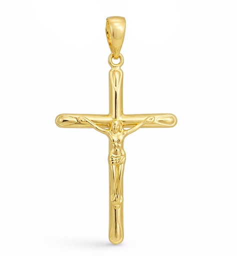 [9K4815] CRUZ  CON CRISTO 32x19MM.9 KILATES