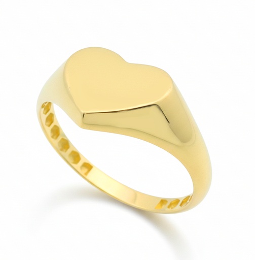 [9K0023] SORTIJA  SELLO CORAZON.9KILATES