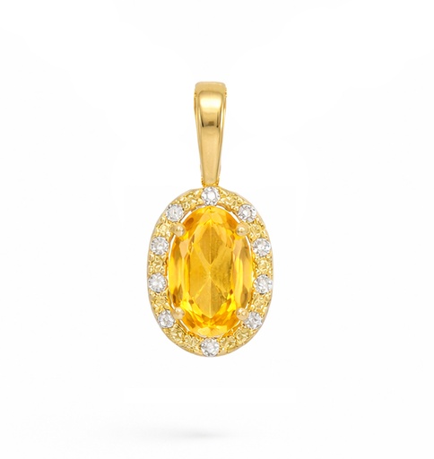 [00195CC] COLGANTE CITRINO SEMIPRECIOSO OVAL DE 5x3MM