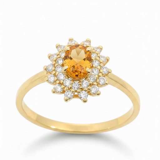 [9K0041C] SORTIJA CIRCONITA OVAL COLOR CITRINO 5x4MM.9KILATES
