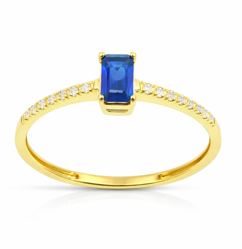 [9K0055SZ] SORTIJA RECTANGULAR 5x3MM NANO ZAFIRO Y CIRCONITAS.9 KILATES