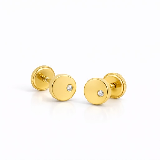 [00207] PENDIENTES REDONDOS CON CIRCONITA.5MM.ROSCA