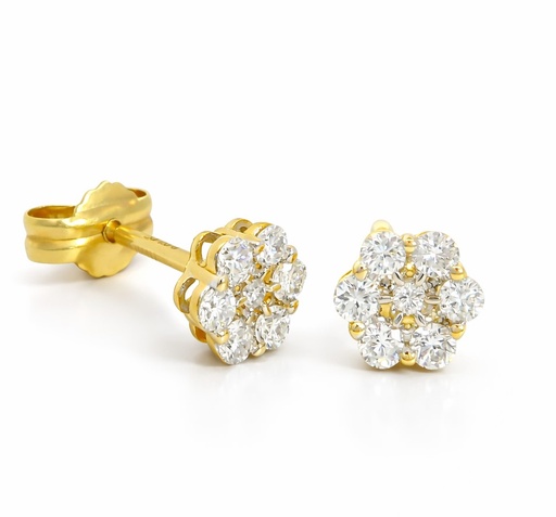 [B4174P/0.18] PENDIENTES BRILLANTES Di 17 RD 0.04 DI 6 RD SI H 0.13 6 RD 0.01 CT.0.18 CT TW