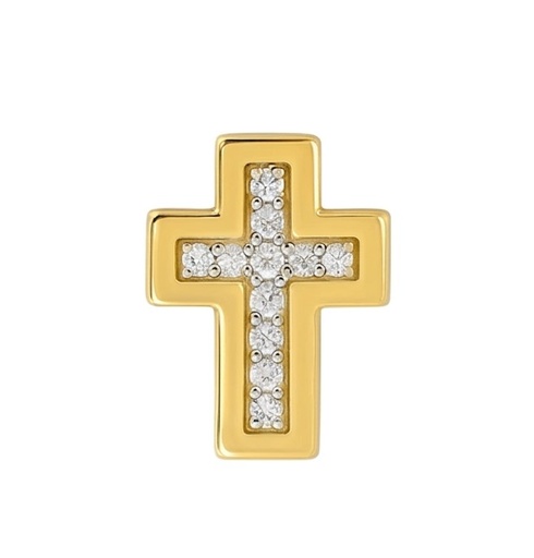 [B4185C/0.04] CRUZ 10x7MM 11 BRILLANTES DE 0.044 CT TW  H-SI